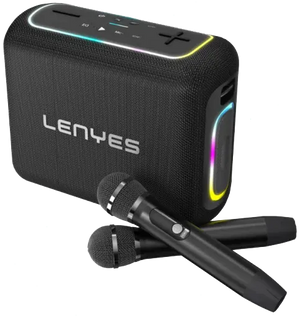 Lenyes Bluetooth 5.3 200W Dual UHF Mic IPX6 Party Speaker S867