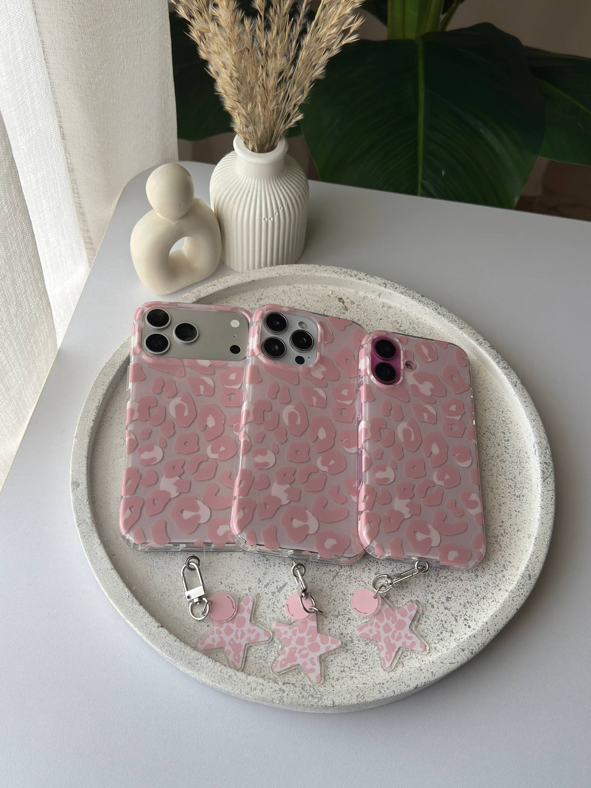 Colored Leopard iPhone case With Chain