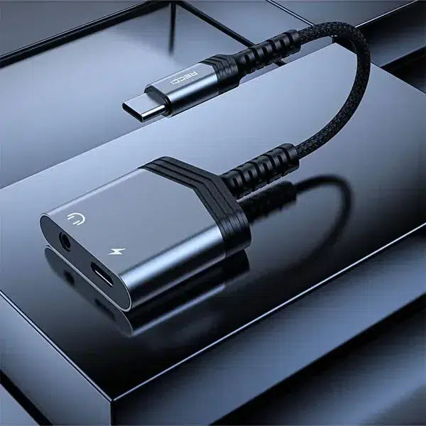 Recci 2-in-1 Type-C Charging & Audio Aux Audio Adapter