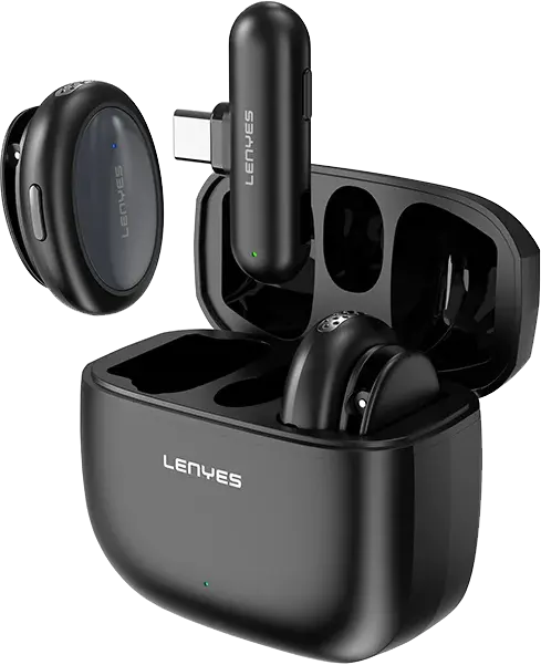 Lenyes Lightning 24-Bit 50m Dual Wireless Lavalier Microphone LM211-I