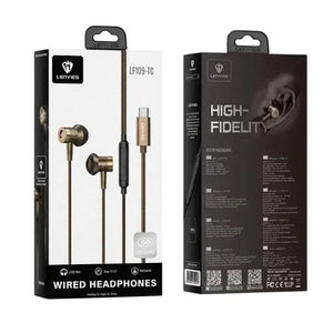 Lenyes Type-C HiFi Bass HD Mic Wired Earphones LF109-TC