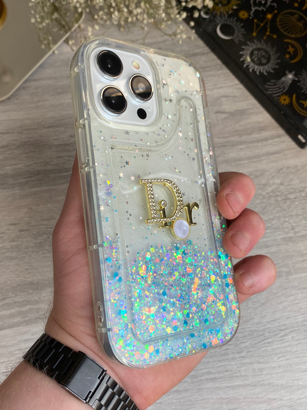 Tranparent Dior With Splashes iPhone Case