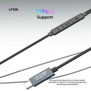 Lenyes Type-C 14mm HiFi Mic Wired Earphones LF106
