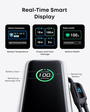 Anker 165W power bank retractable cable