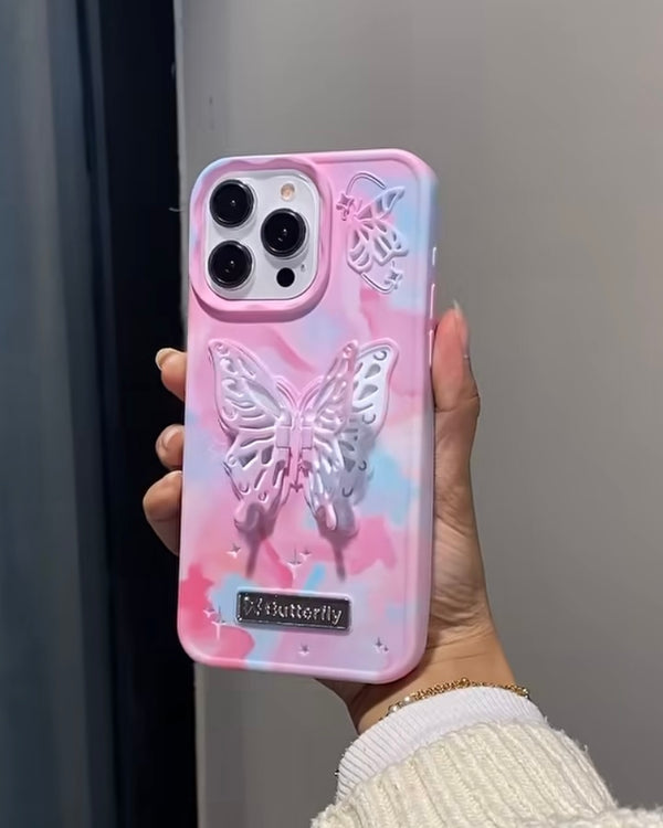 MultiColor With Foldable Butterfly Stand iPhone Case