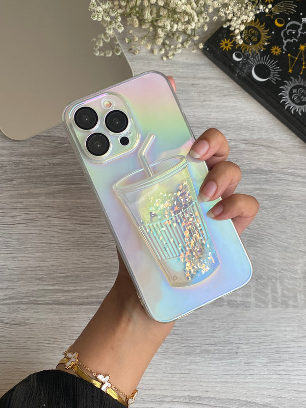 Straw Cup Holographic iPhone Case