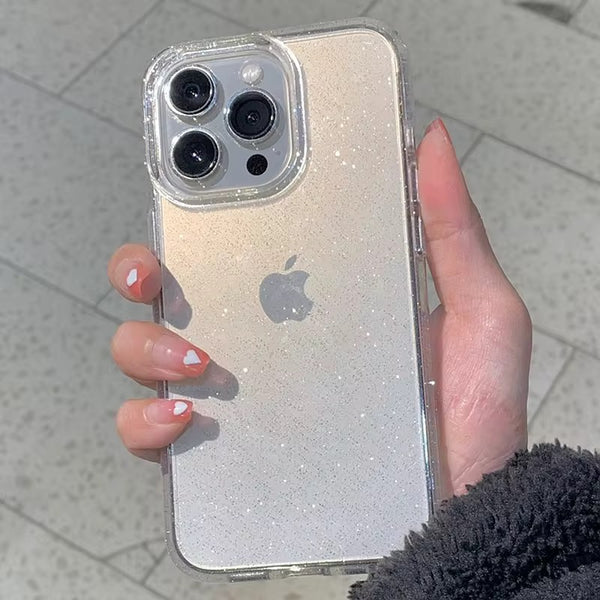 Premium Transparent Glittery iPhone Case