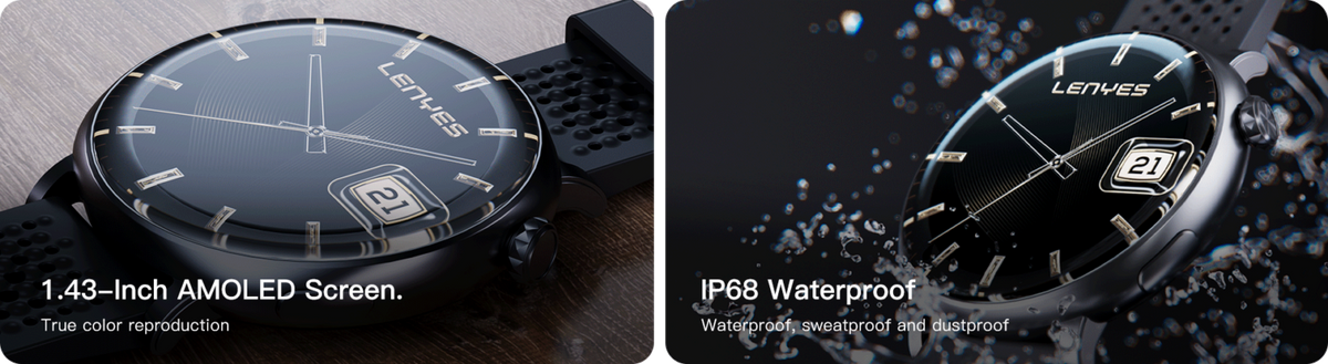 Lenyes AMOLED Bluetooth Calling IP68 Smart Watch Basel