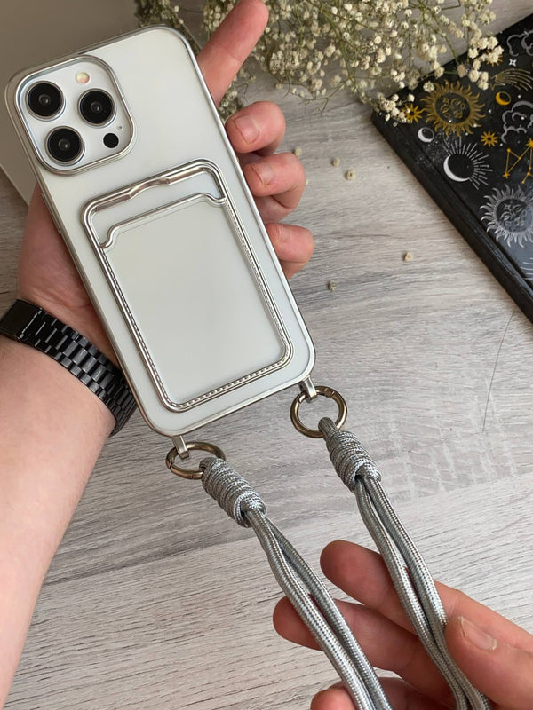 Premium transparent case with wallet and Tall Chain