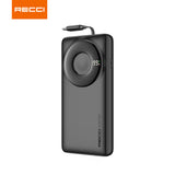Recci RPB-P58 10000mAh Power Bank – 22.5W Fast Charging with Retractable Cable