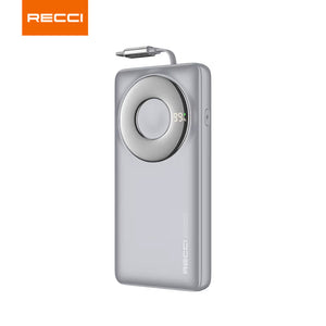 Recci RPB-P58 10000mAh Power Bank – 22.5W Fast Charging with Retractable Cable