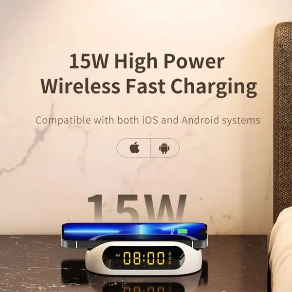 Recci RCW-22 Wireless Charger with Digital Clock & Alarm