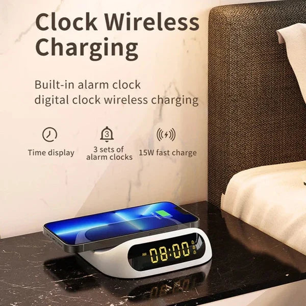 Recci RCW-22 Wireless Charger with Digital Clock & Alarm