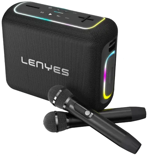 Lenyes Bluetooth 5.3 200W Dual UHF Mic IPX6 Party Speaker S867