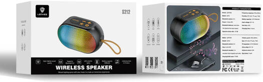 Lenyes Bluetooth 5.3 IPX6 Compact Wireless Speaker S212