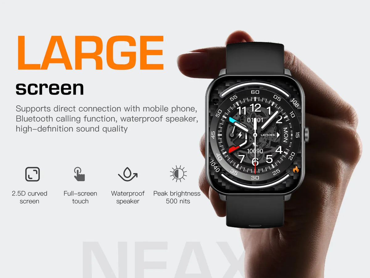 Lenyes 2.01-Inch HD Voice Assistant IP68 Smart Watch Nexa
