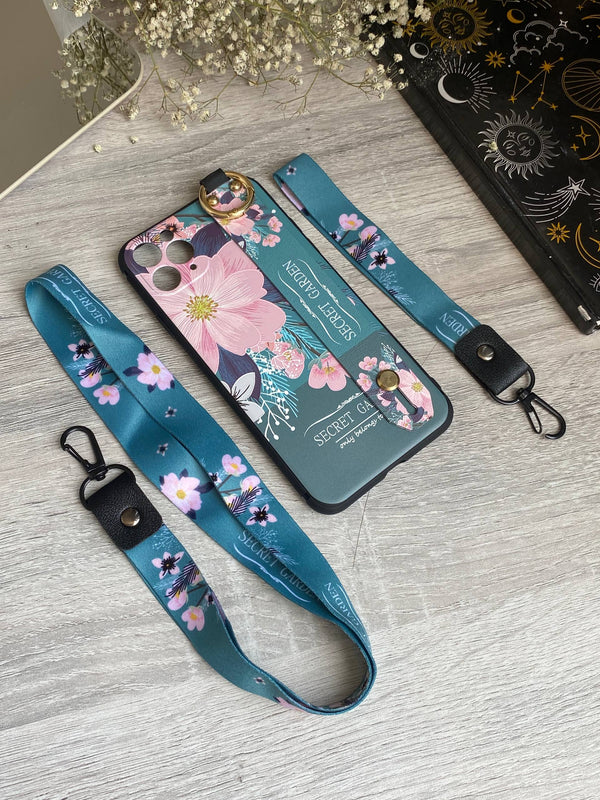 Flowery Green iPhone Case With Charms