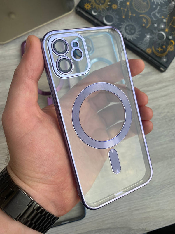 Transparent Colored Magsafe Shiny iPhone Case